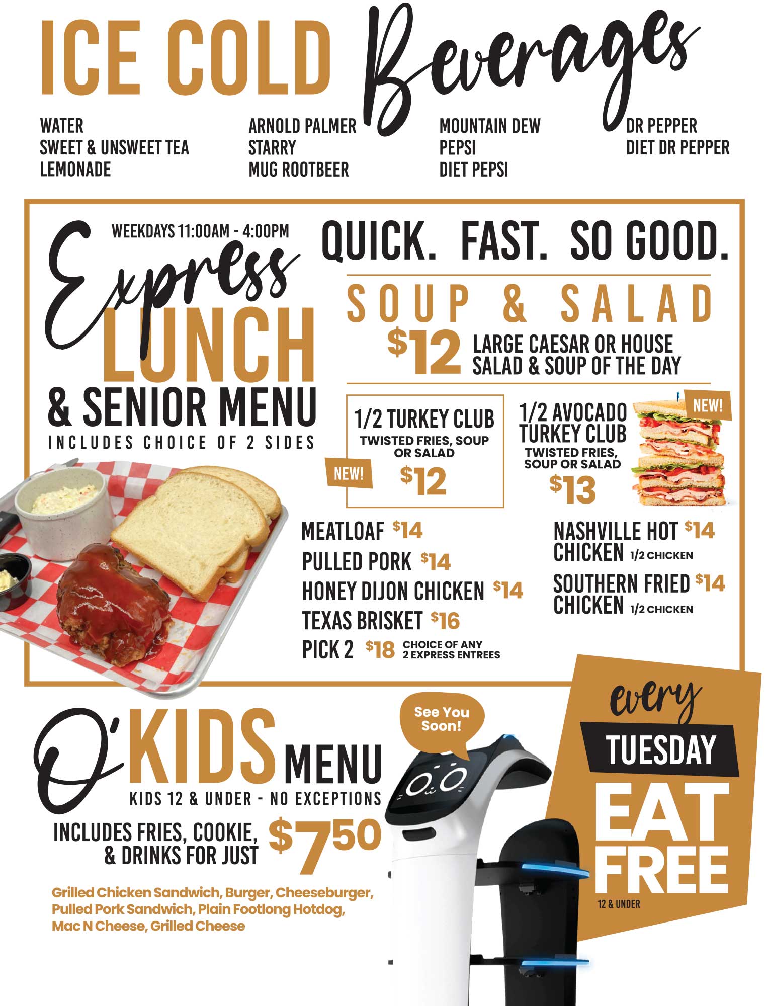O'Town Food Hall & Tap House Express Lunch Menu